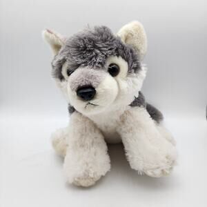 Aurora Destination Nation Husky Wolf Plush Stuffed Animal 12" Gray White 2019